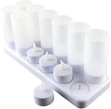 EXTSUD Rechargeable Flameless Candle 12 Pcs Warm LED Flickering Tea Lights