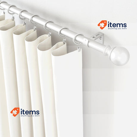 Amazon Basics Metal Curtain Pole Wall Bracket Length of 7 11cm to 25mm Set of 2