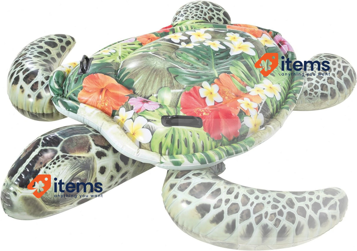 Intex - Inflatable Turtle - 191x171cm Air valves Make Inflation Easy Up To 80Kg