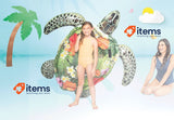 Intex - Inflatable Turtle - 191x171cm Air valves Make Inflation Easy Up To 80Kg