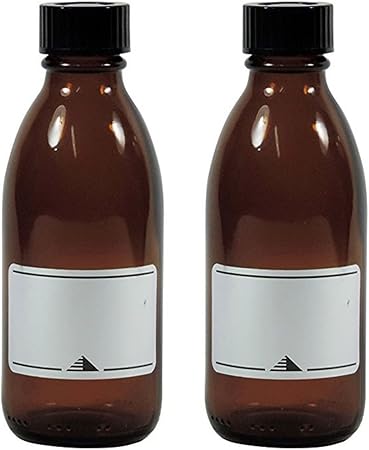 Viva Haushaltswaren Apothecary Brown Glass Bottle Including Writable Label