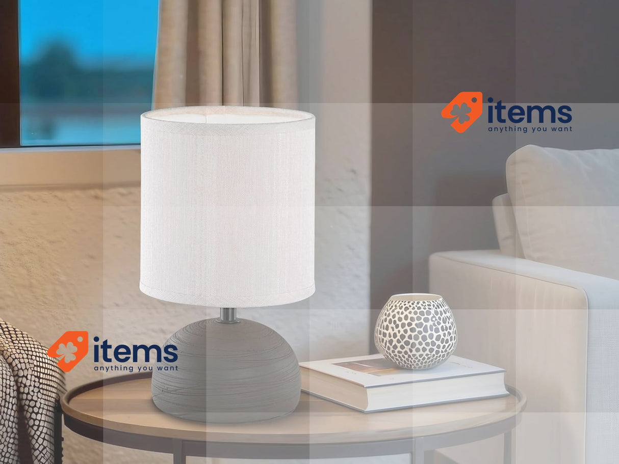 Reality Leuchten R50351026 Brown Ceramic Table Lamp, 14.0 x 14.0 x 23.0 cm