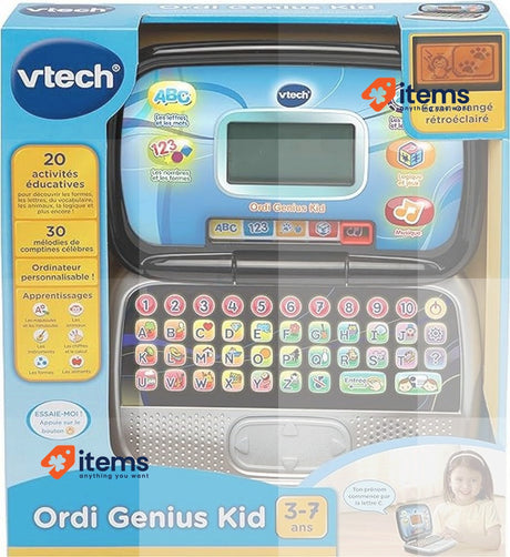 VTech - Ordi Genius Kid Black, Computer Kid with Retrolighted Screen