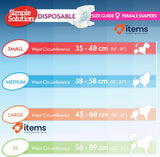Simple Solution Disposable Dog Diapers for Female Dogs Size L Pack Of 12 Super