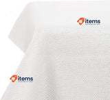 Deconovo Rectangular Faux Linen Tablecloth 150x150 cm - Elegant, White