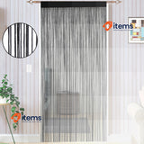 Taiyuhomes String Door Curtains Fly Screen Curtain For Window Black, 90x245cm