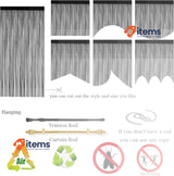 Taiyuhomes String Door Curtains Fly Screen Curtain For Window Black, 90x245cm