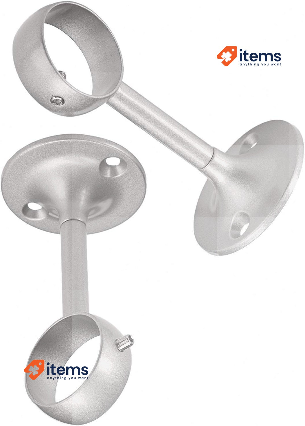 Amazon Basics Ceiling - Mount Bracket Nickel Metal Curtain Pole Brackets Up Mm