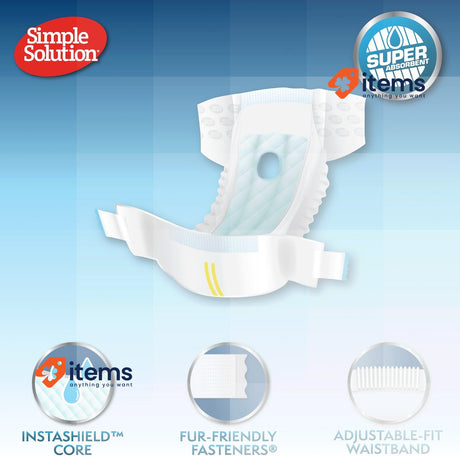 Simple Solution, disposable Dog diaper for Female Dogs , 12 pieces size M