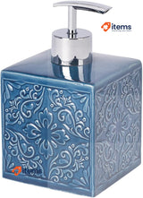 WENKO 22653100 Soap Dispenser Cordoba Blue 8.5 x 13 x 8.5 cm