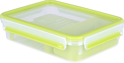 Emsa Clip & Go Brunch Box, 1.20 Litre, Green/Transparent, 28 x 28 x 18 cm