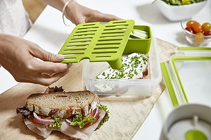 Emsa Clip & Go Brunch Box, 1.20 Litre, Green/Transparent, 28 x 28 x 18 cm