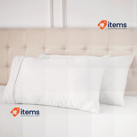 Amazon Basics 400 TC Cotton Sateen Pillowcases, 50 x 80 cm (Pack of 2), White