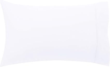 Amazon Basics 400 Thread Count Pillowcase, Set of 2, White, 80 cm L x 50 cm W