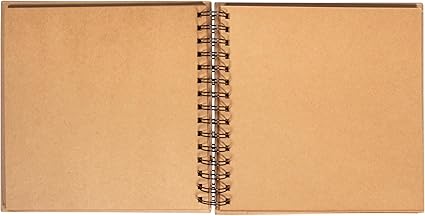 Rayher 60682000 Spiral Bound Scrapbook with Plain Kraft Paper Pages