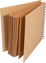 Rayher 60682000 Spiral Bound Scrapbook with Plain Kraft Paper Pages