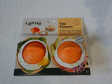 Lékué Egg Poacher, Stainless Steel, Pack of 2, 9.3 x 11 x 7.5 cm, Orange Poached