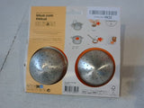 Lékué Egg Poacher, Stainless Steel, Pack of 2, 9.3 x 11 x 7.5 cm, Orange Poached