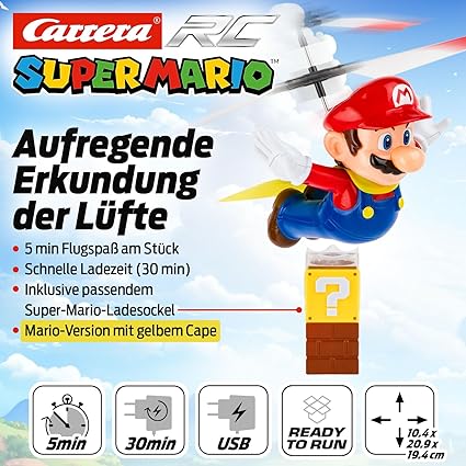 Carrera RC Officially Licensed Flying Cape Super Mario 2.4GHz RC Helicopter