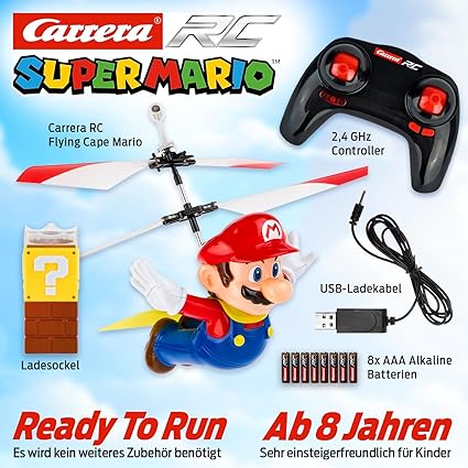 Carrera RC Officially Licensed Flying Cape Super Mario 2.4GHz RC Helicopter