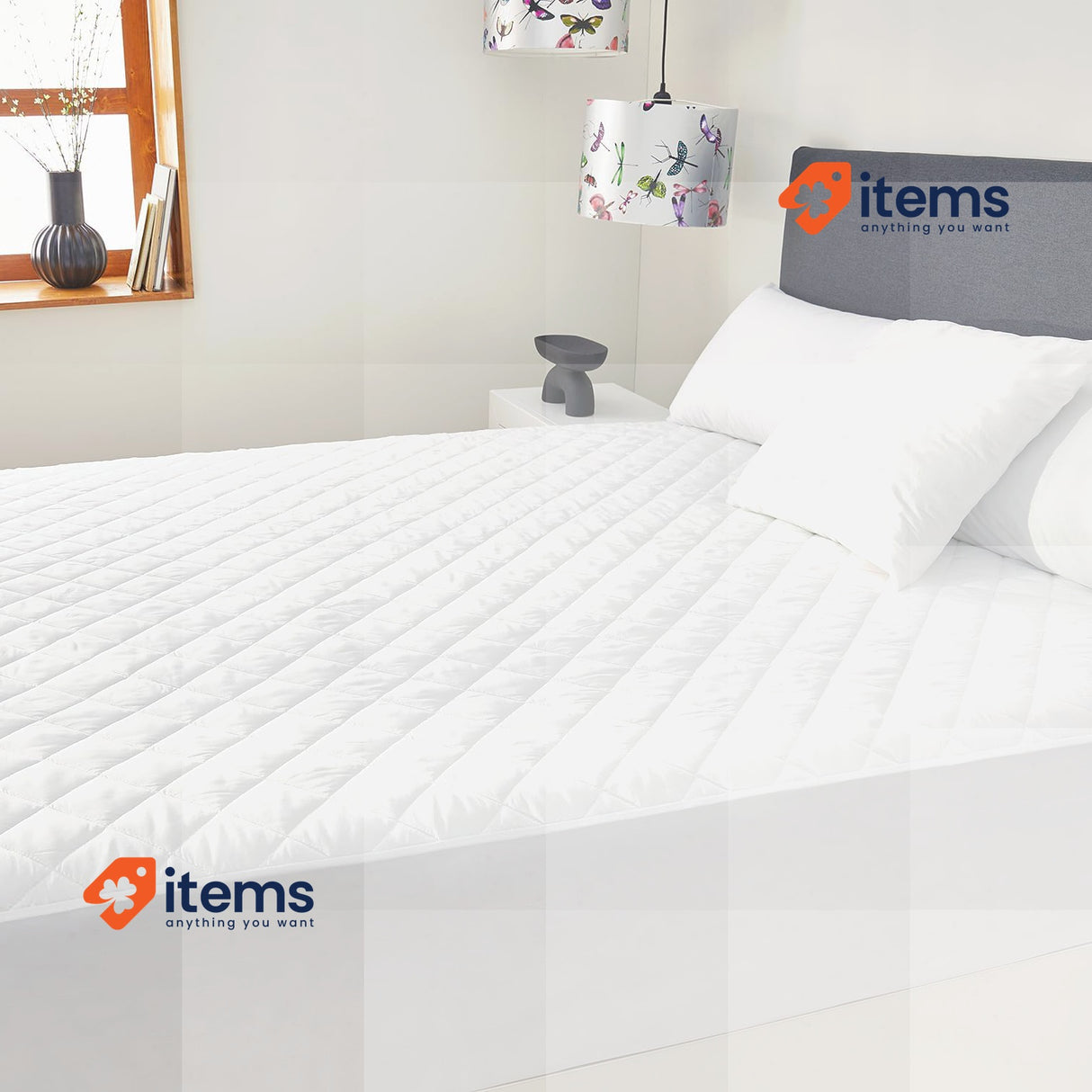 Pikolin Home Padded Mattress Protector/Cover Waterproof 105-105 x 190/200cm