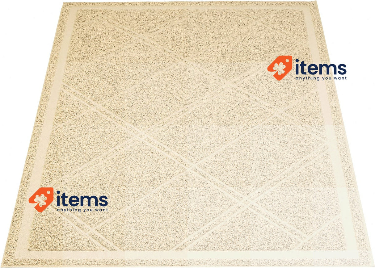 Amazon Basics Cat Litter Mat, Tan, 24" x 35"with Litter-Trapping Groves