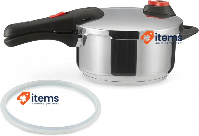 Amazon Basics Pressure Cooker 4L 4 litres Silver Stainless Steel
