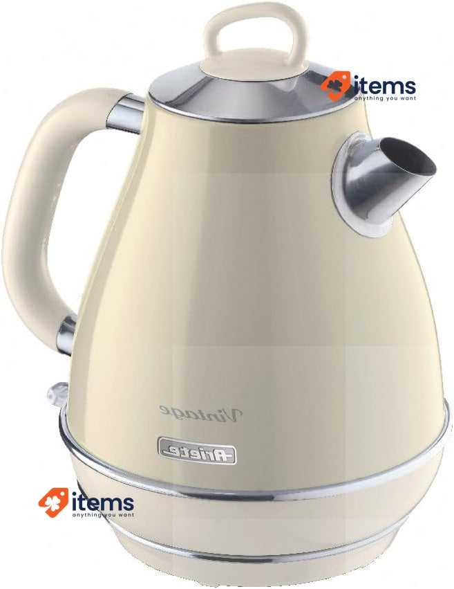 Ariete Vintage Electric Kettle: 1.7L, 2000W, Stainless Beige Colour ARI-2869-BG