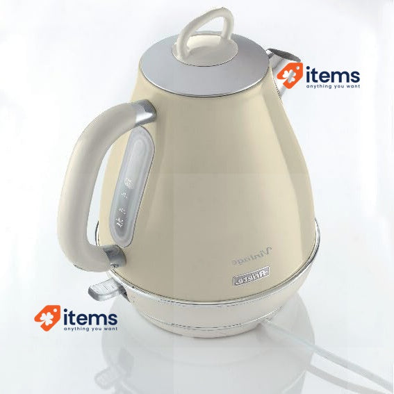 Ariete Vintage Electric Kettle: 1.7L, 2000W, Stainless Beige Colour ARI-2869-BG