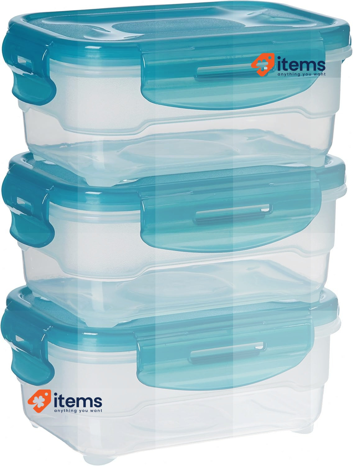 Amazon Basics Freezer Container Set with Lids, Airtight, Leak-Proof, 3 x 0.6 l