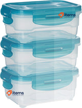 Amazon Basics Freezer Container Set with Lids, Airtight, Leak-Proof, 3 x 0.6 l