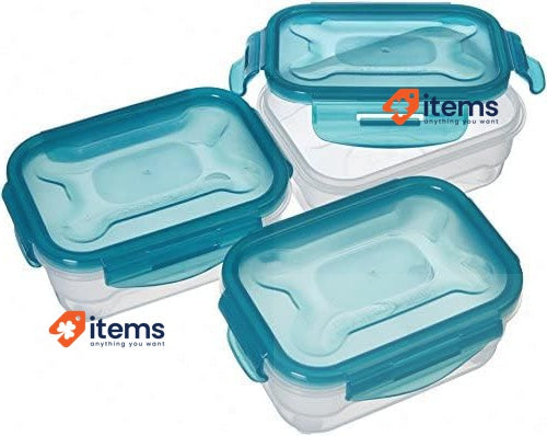 Amazon Basics Freezer Container Set with Lids, Airtight, Leak-Proof, 3 x 0.6 l