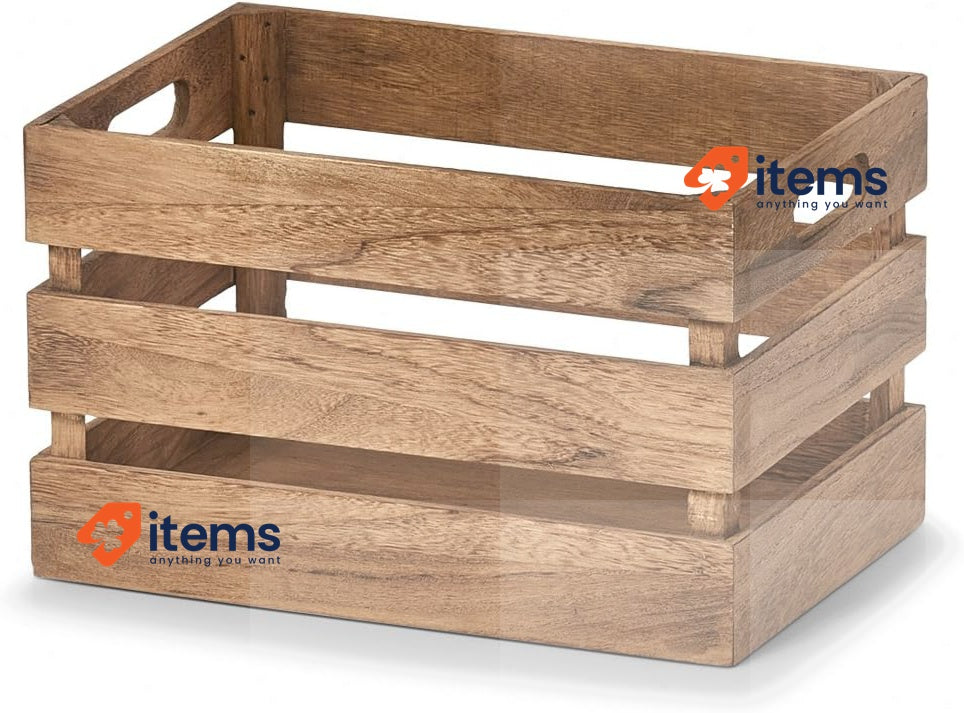 Zeller 15165 Vintage Storage Box, Wood, Natural, Approx. 31 x 21 x 19 cm