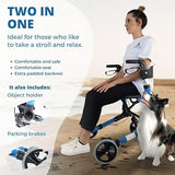 Mobiclinic®, Rollator 4 Wheel, Folding, Lightweight, with Seat and Bag Blue