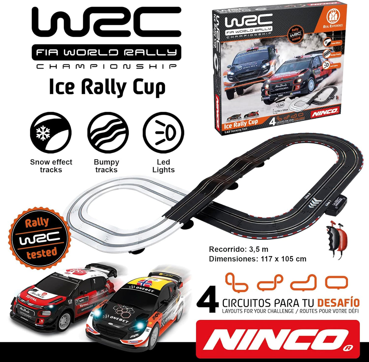 WRC 91000.0 Citroen Ice Rallye Cup 1:43 Scale Slot Circuit with Two Cars includ