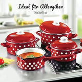 GSW Stahlwaren GmbH 7 Piece Enamel Cookware Set, Red, 30 x 30 x 30 cm