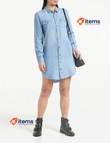 Vero Moda Women s Jeans Blouse Dress Silla 10184172 Light Blue Denim Size Large