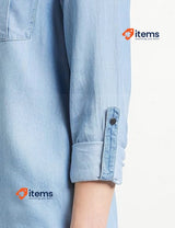 Vero Moda Women s Jeans Blouse Dress Silla 10184172 Light Blue Denim Size Large