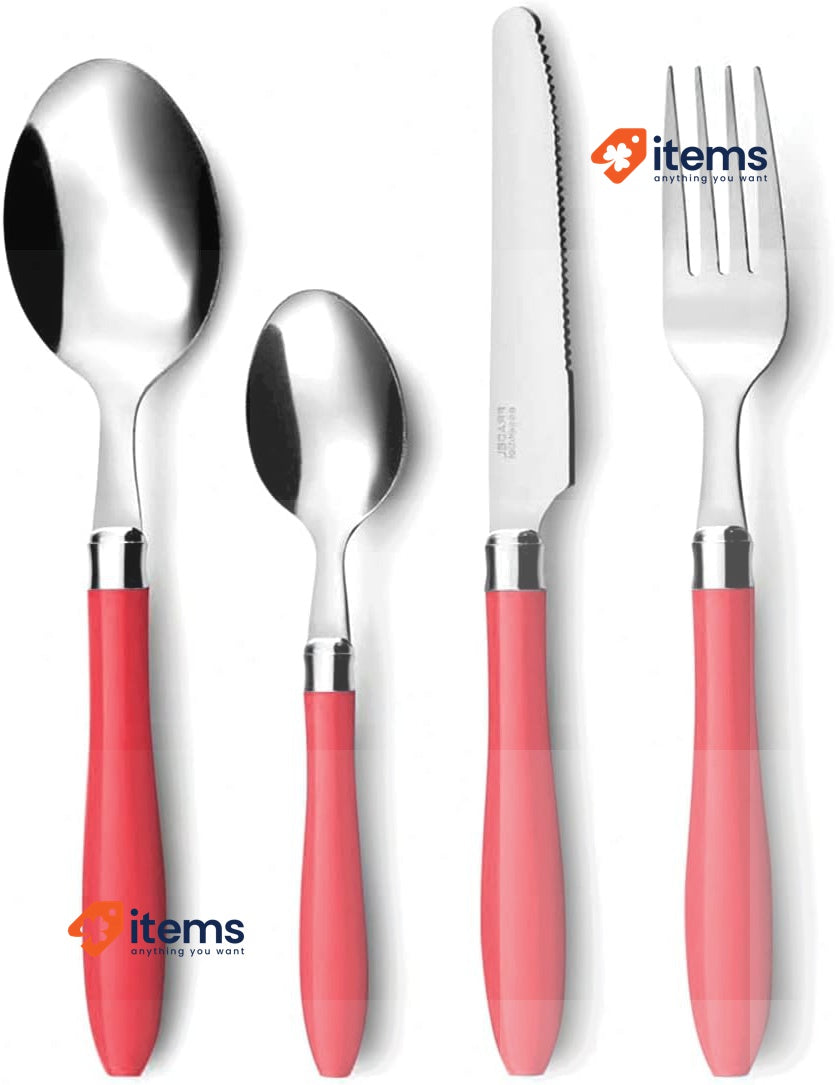 Amefa Reglisse Cutlery, Stainless Steel 8x6x27 Cm Red Pack Sets 16
