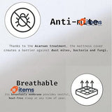 Tural Mattress Encasement 80x200cm Single Size Anti-dust mite, Waterproof