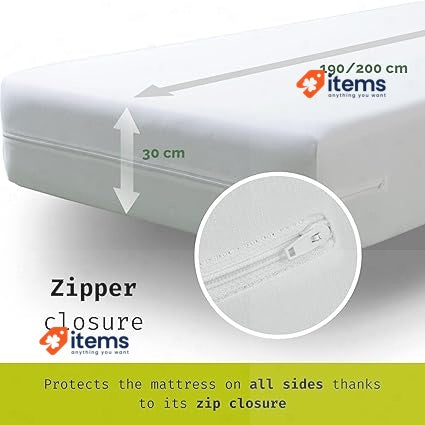 Tural Mattress Encasement 80x200cm Single Size Anti-dust mite, Waterproof