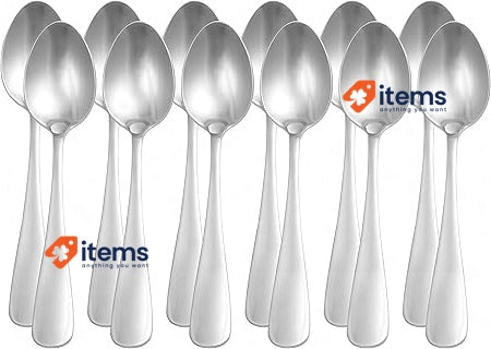 Amazon Basics Plain Tea Spoons Stainless Steel 13cm Silver Pack of 12