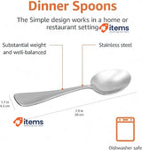 Amazon Basics Plain Tea Spoons Stainless Steel 13cm Silver Pack of 12