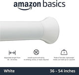 Amazon Basics Shower Curtain Tension Rod - 91 to 137 cm, White