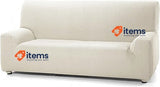 Martina Home Tunez Elastic Sofa Cover, Fabric, Ivory, 3-Seater (170 to 220 cm)
