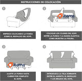 Martina Home Tunez Elastic Sofa Cover, Fabric, Ivory, 3-Seater (170 to 220 cm)