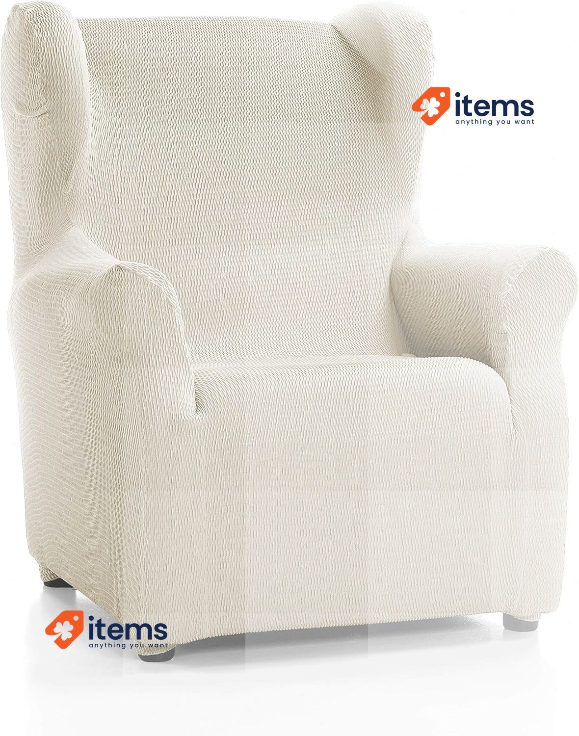 Martina Home Tunez Sofa Cover Wing Chair Wingchair Ivory White