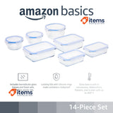 Amazon basics Glass Leak-Proof Locking Lids Food Storage Containers 7-Piece Set