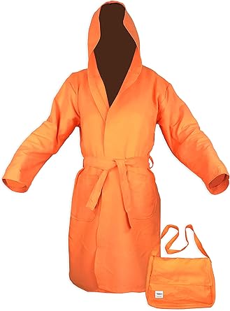 Tex family PODDY Technical Bathrobe in Orange Microfiber XL