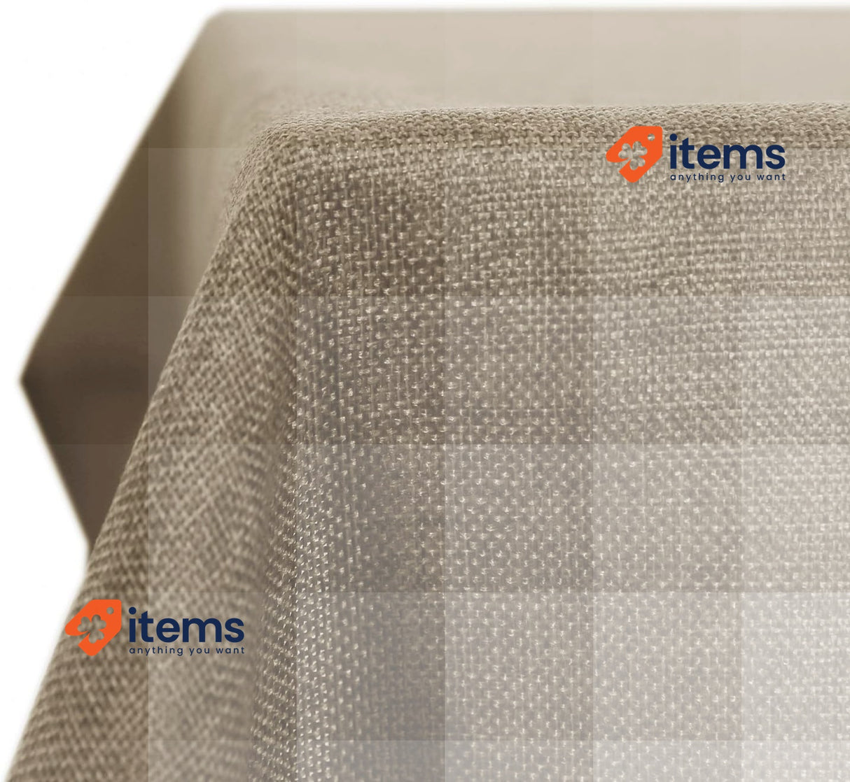 Deconovo Faux Linen Rectangle Water Resistant Table Cloth 150x240cm Light Brown